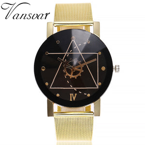 Woman's Casual Quartz Stainless Steel Band Marble Strap Watch Analog Wrist Watch