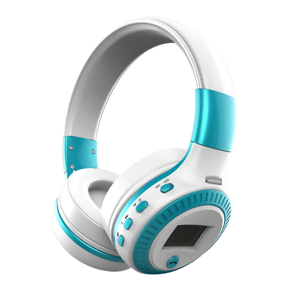 Wireless LCD Display Bluetooth 4.1 Headset Over Ear HiFi Music Sport Headphones with Mic